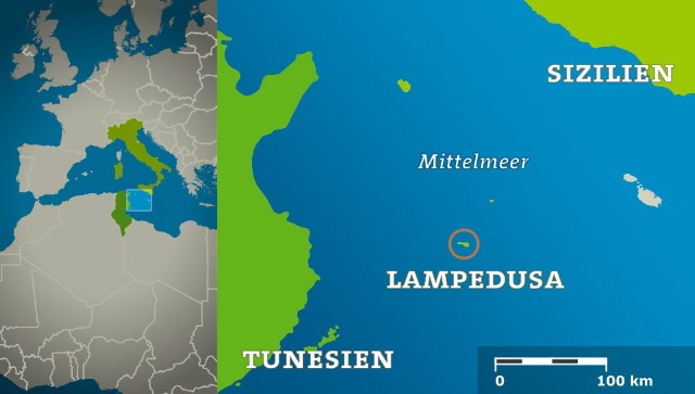 Lampedusa Italien Karte | Kleve Landkarte